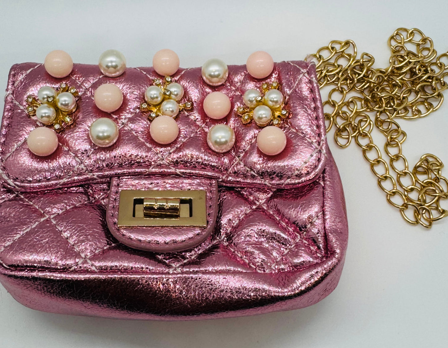 Lola Mini Pink Pearl Purse