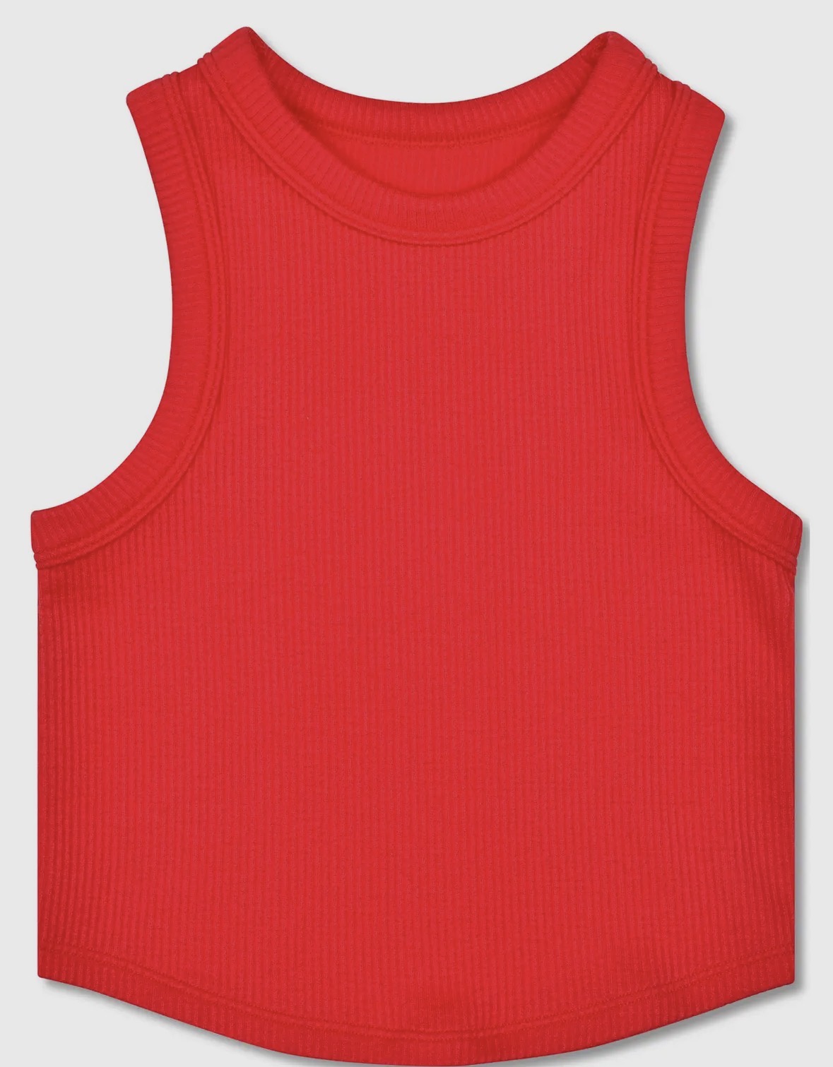 Cherry Red Cropped Ribbed Racerback Top
