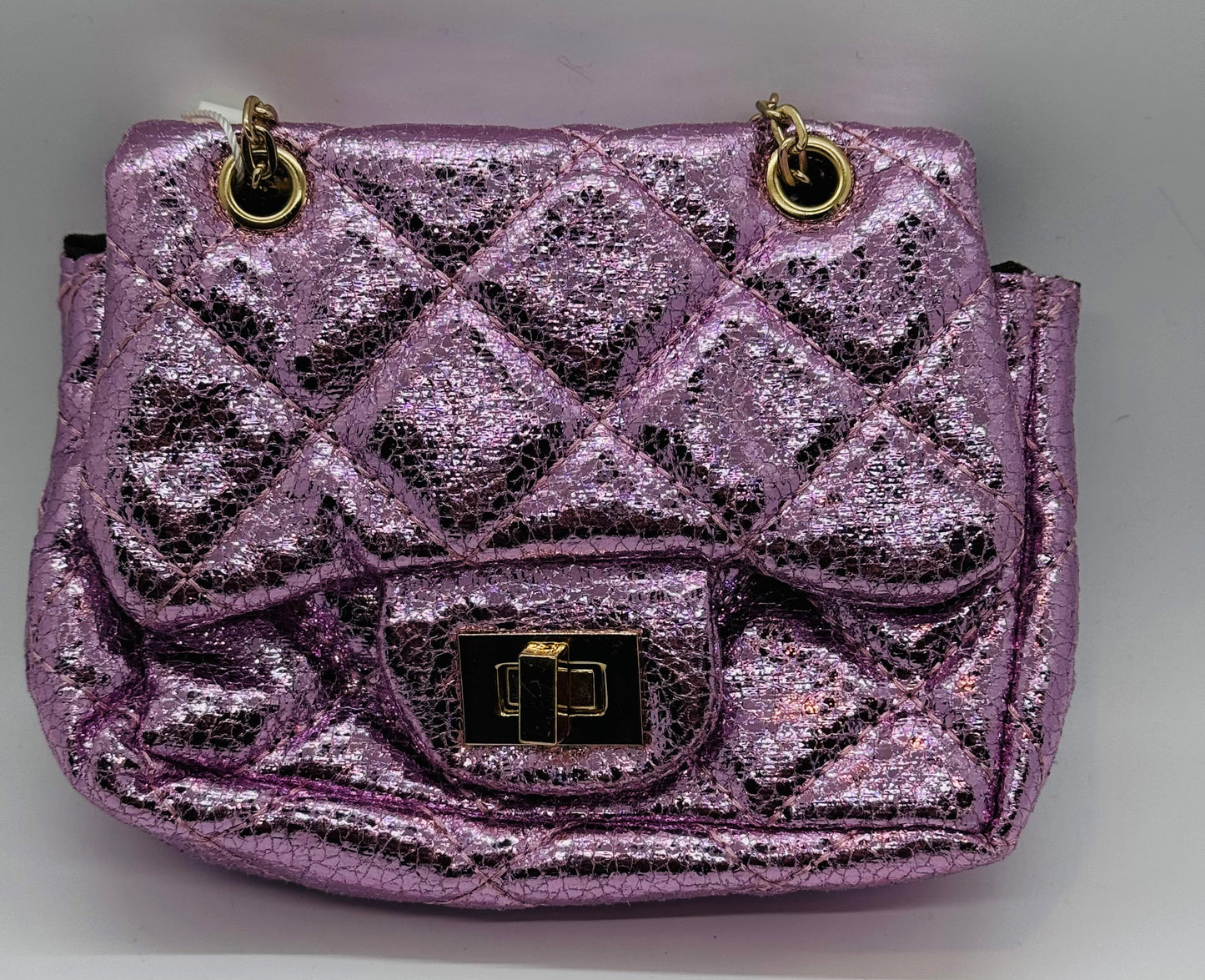 Metallic Pink Quilted Mini Bag