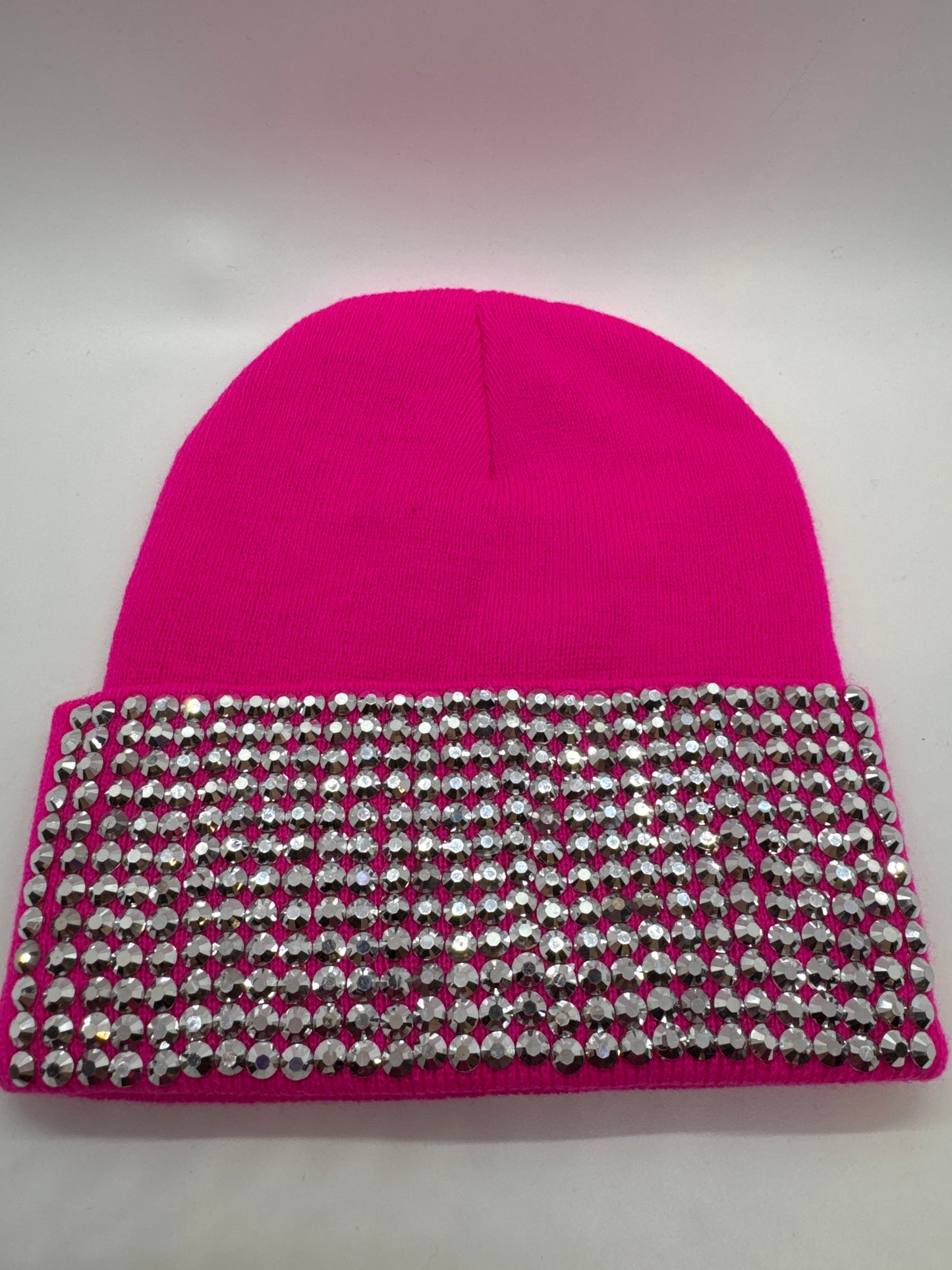 Hot pink bling beanie