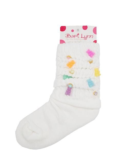 Bari Lynn Gummy Bear Jeweled Charm Socks