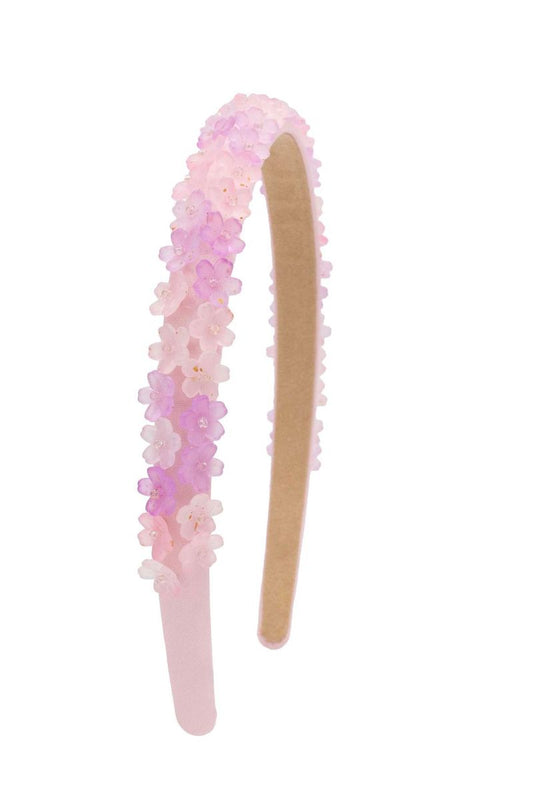 Bari Lynn Pink Crystallized Pearl Flower Headband