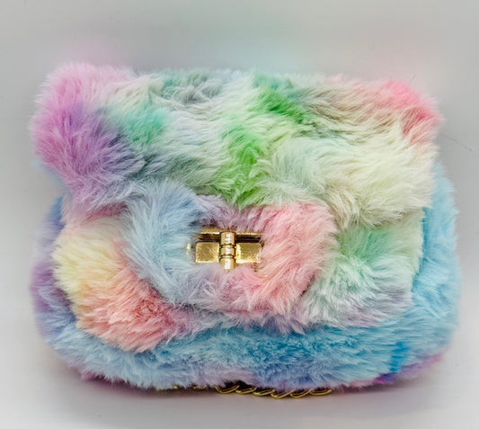 Molly Multicolor Pastel Faux Fur Bag