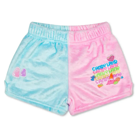 Candy Land Color Block Plush Shorts
