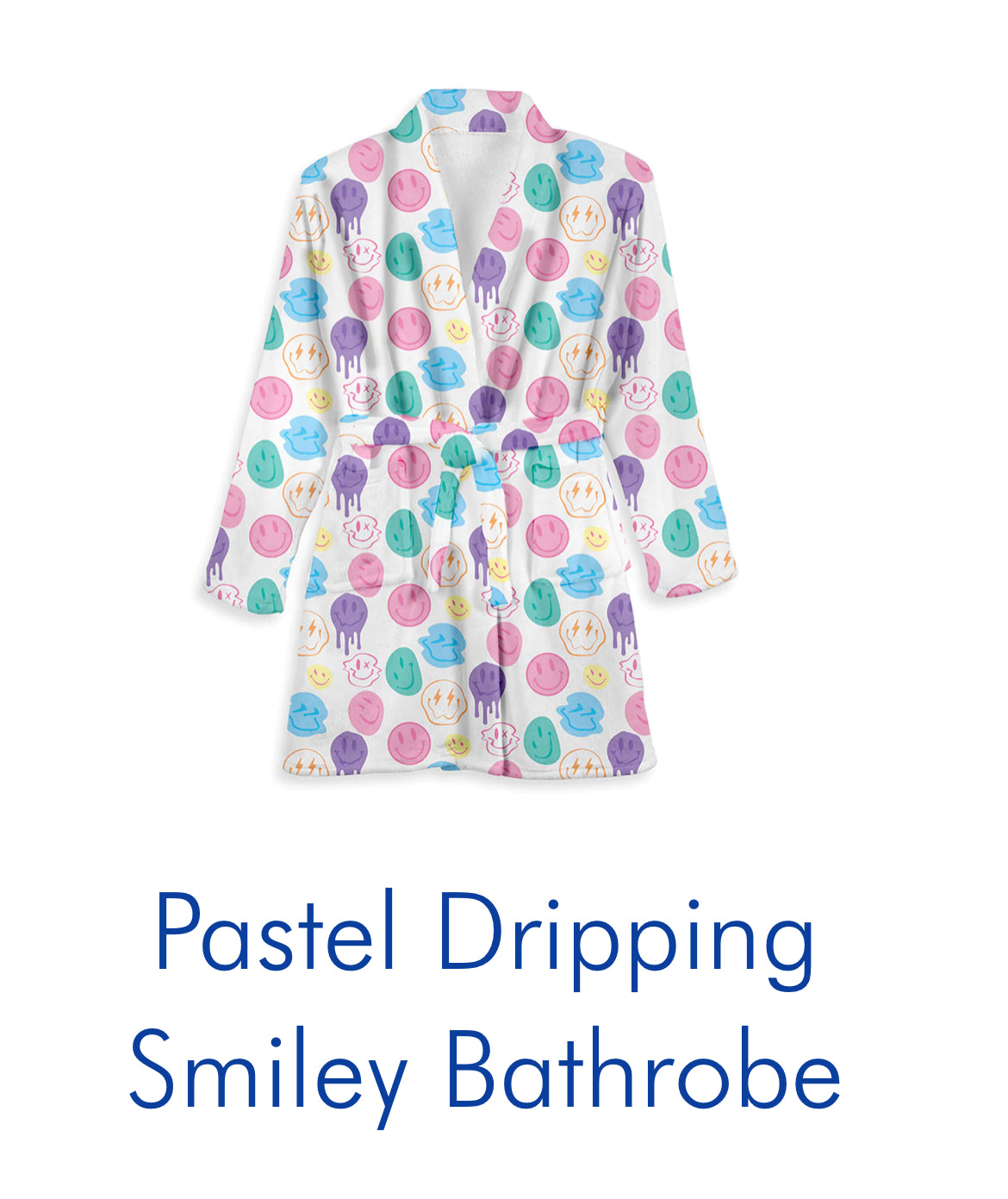 Pastel Dripping Smiley Bathrobe