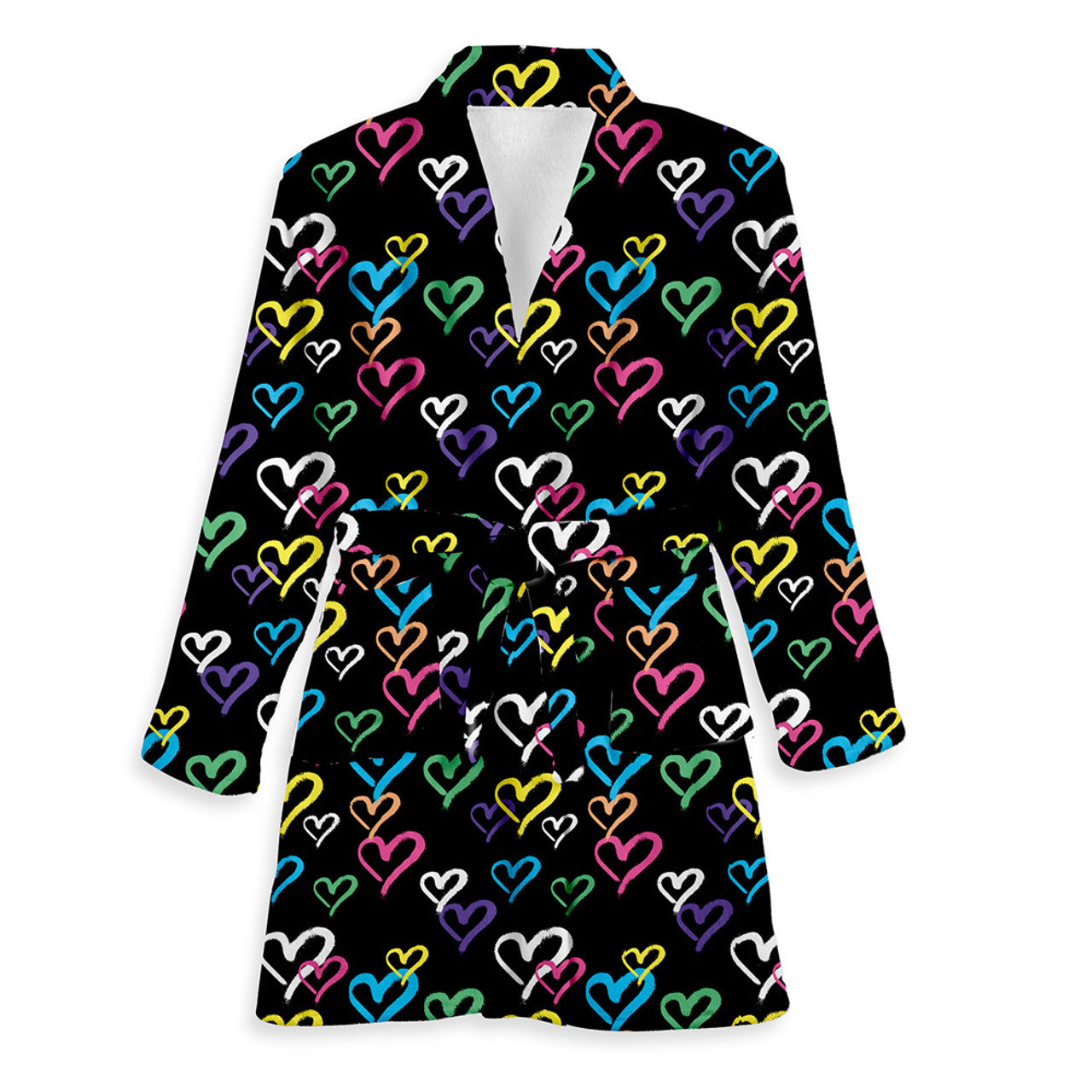 Graffiti Heart Fuzzy Robe