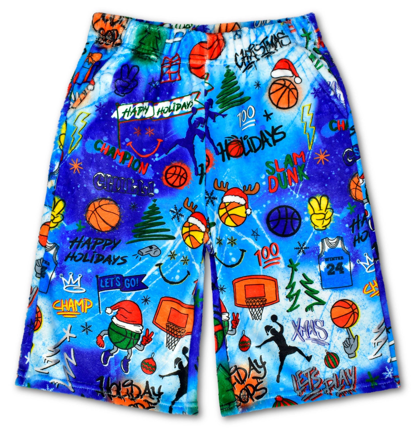 Corey Paige Holiday hoops plush board shorts