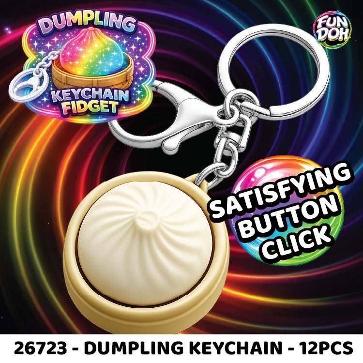Dumpling Light-Up Click Fidget Keychain