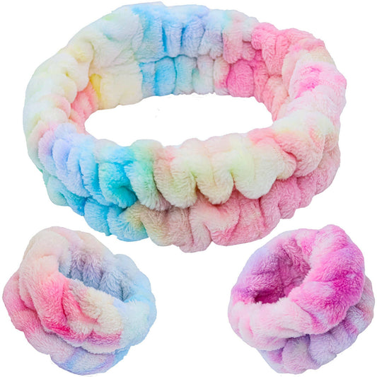 Tie Dyed Spa Headband & Wristband Set