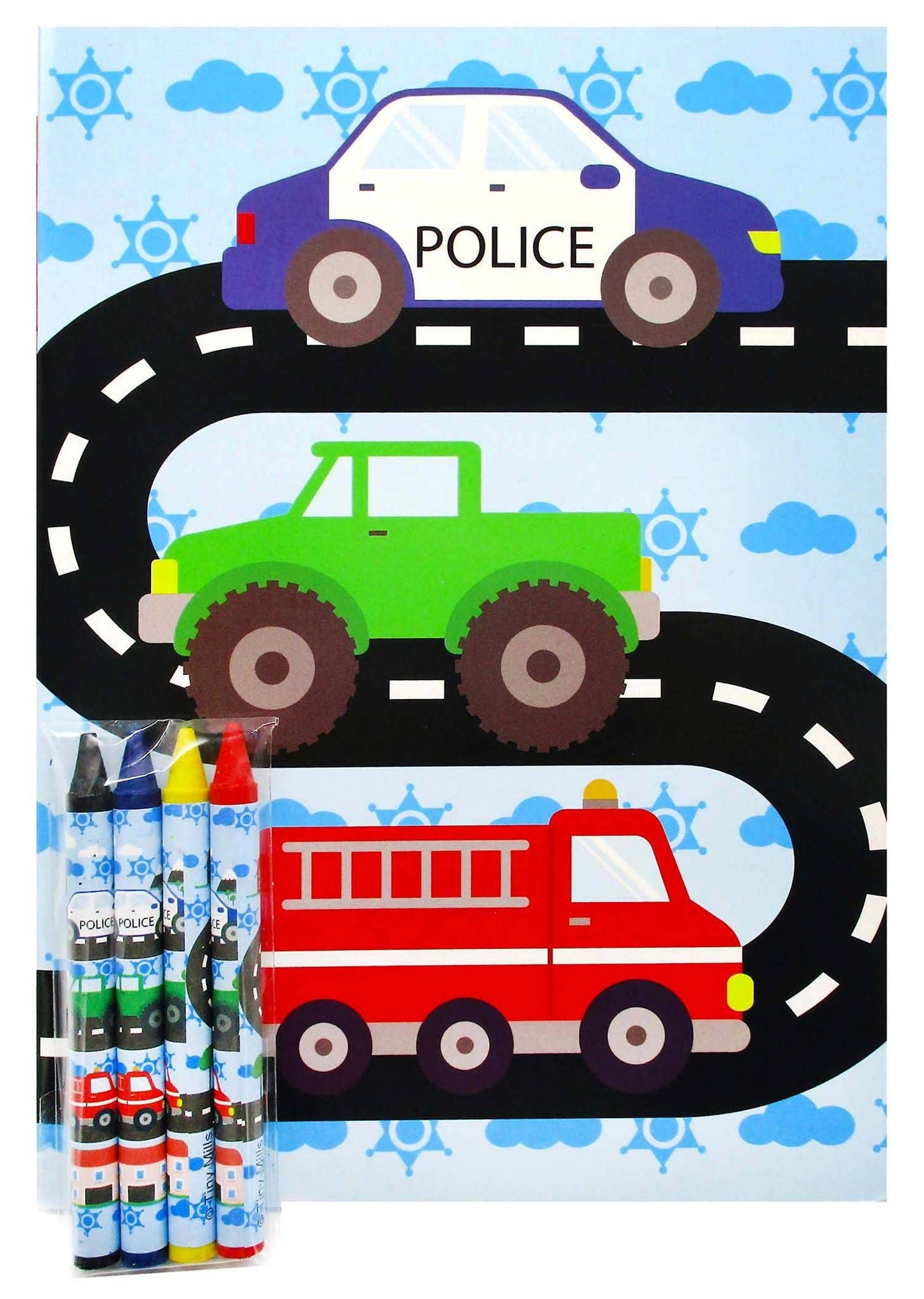 Transportation Vehicles Train and Construction Coloring Book