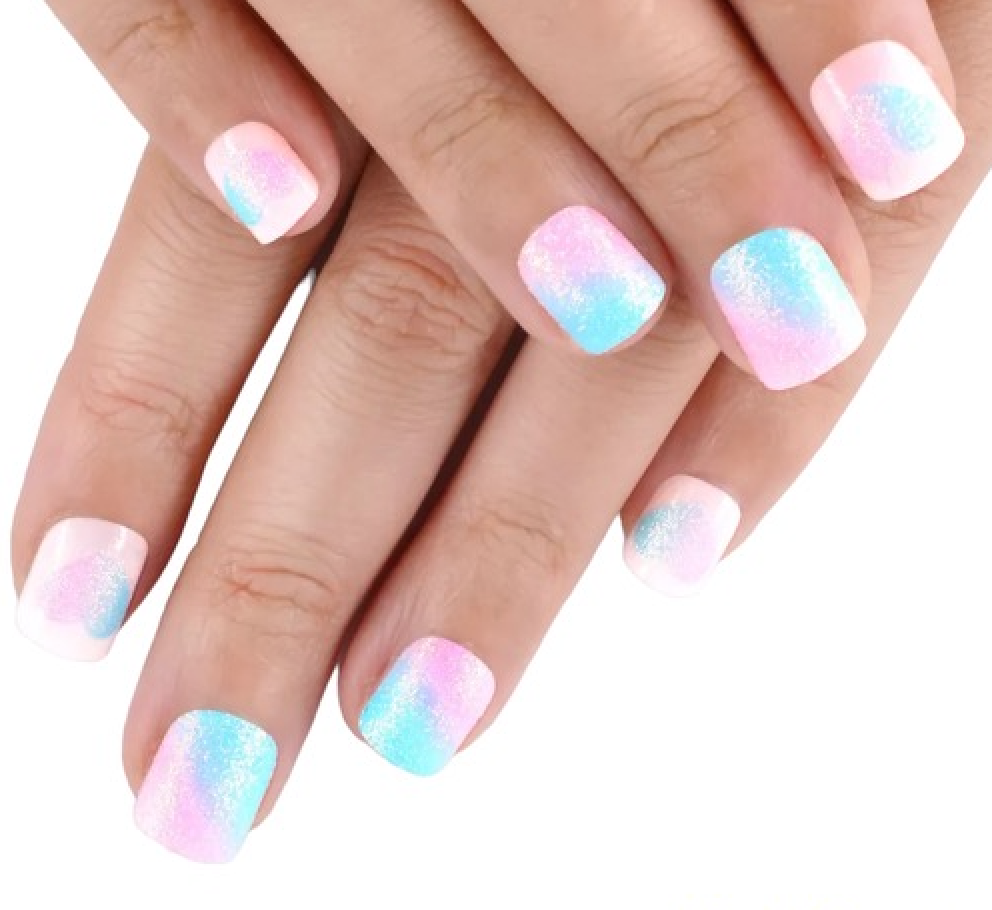 Ombre Hearts Nails - Stick On