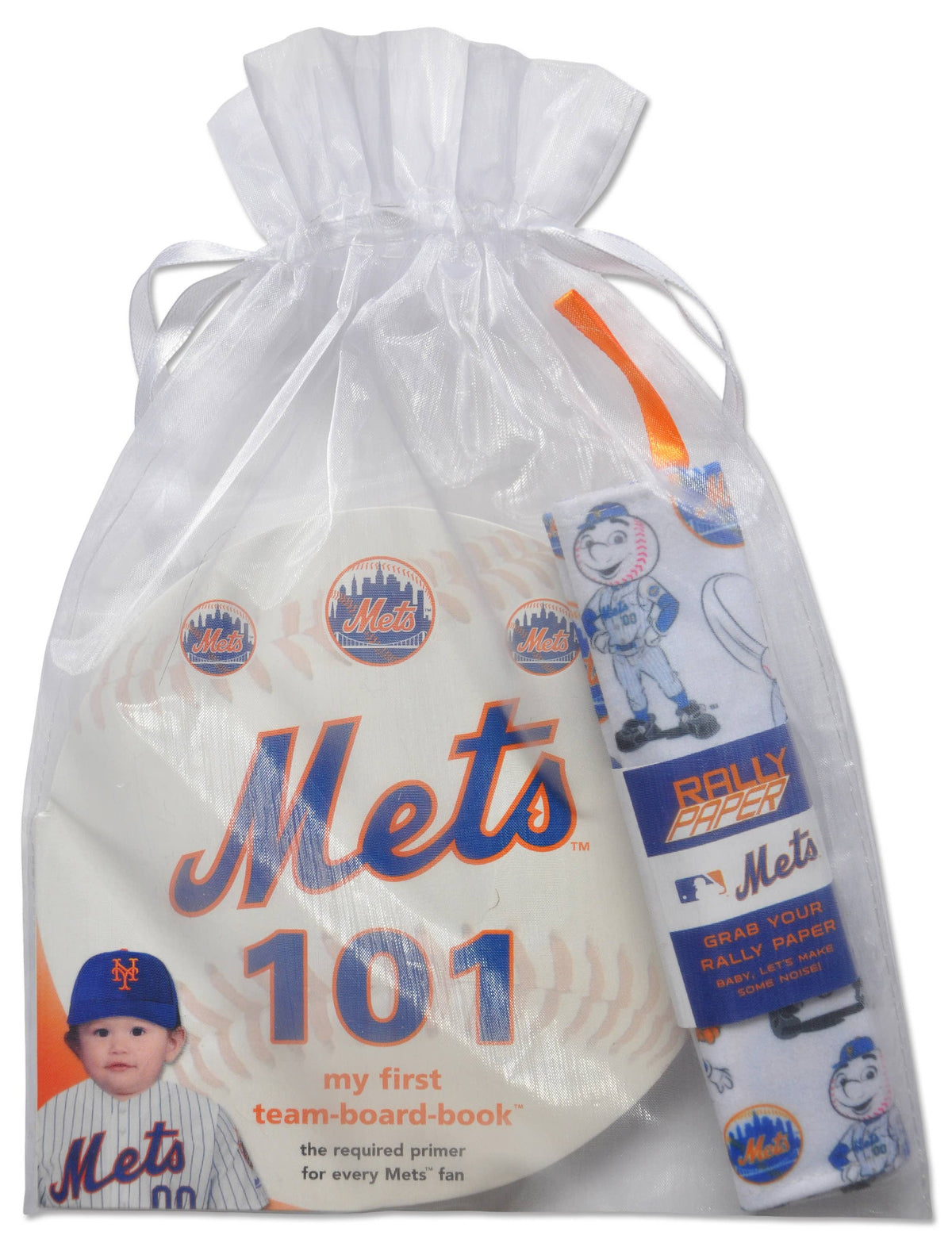 New York Mets Baby Board Book & Rally Paper Gift Set