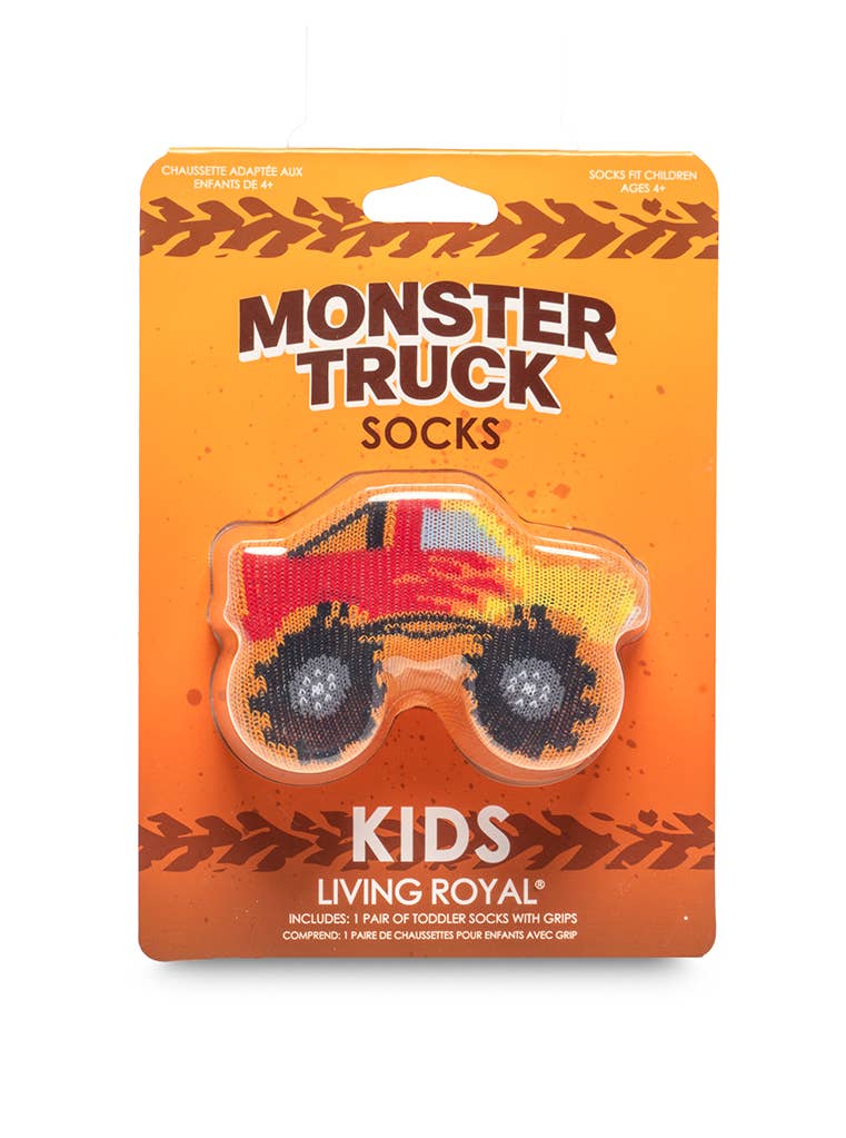 3D Packaged Kids Crew Socks - Monster Truck