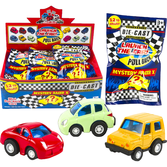 Die-Cast Mini Mystery Racer X Pull-Back Cars