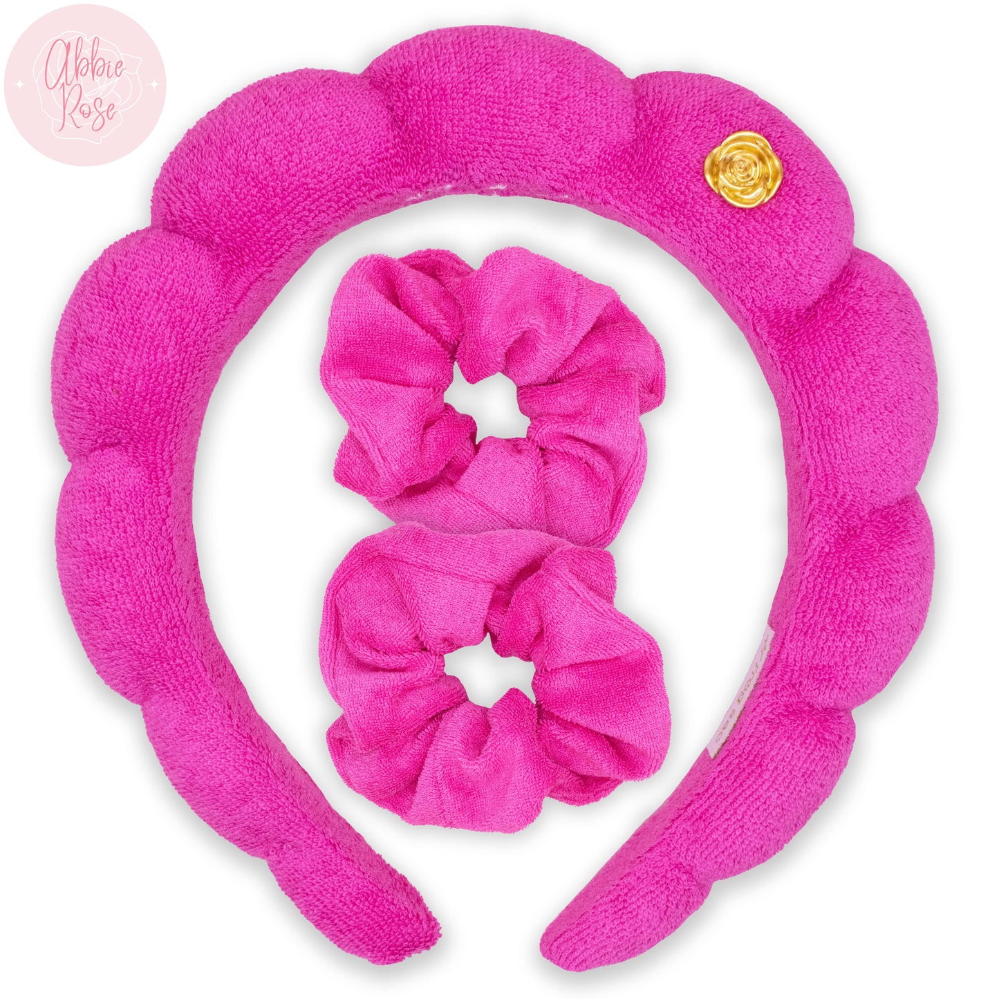 Spa Terry Headband & Scrunchie Wristband Set