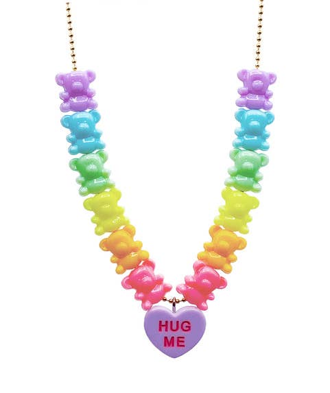 Girls Pastel Bear Hug Necklace