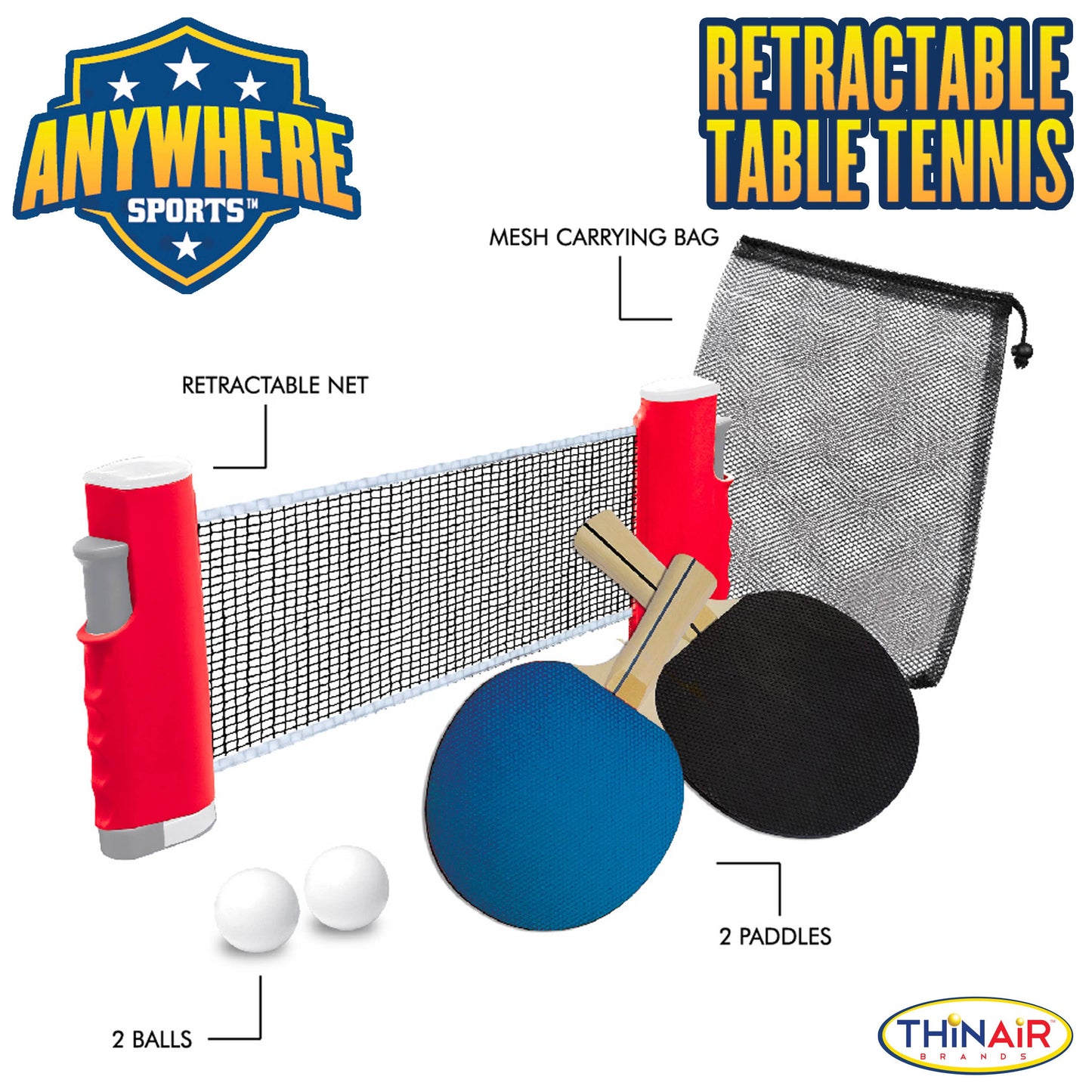 Retractable Table Tennis Set